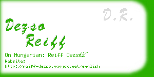 dezso reiff business card